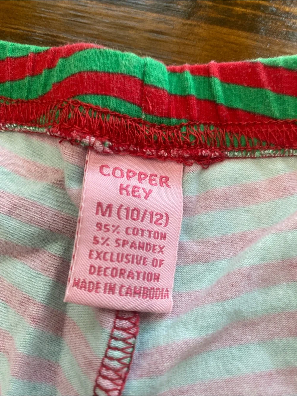 Copper Key Girls Christmas Pajama Set Red Green Size 10/12 & 14/16